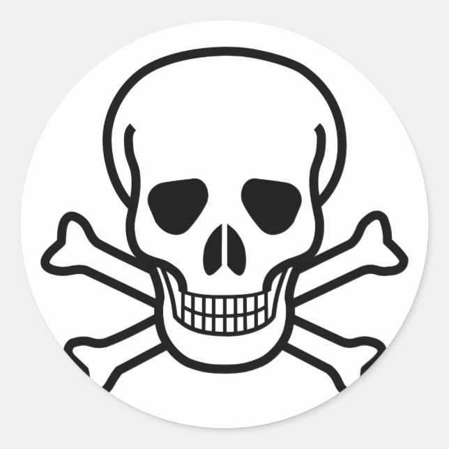 Pegatina Redonda Skull y Crossbone (Anverso)
