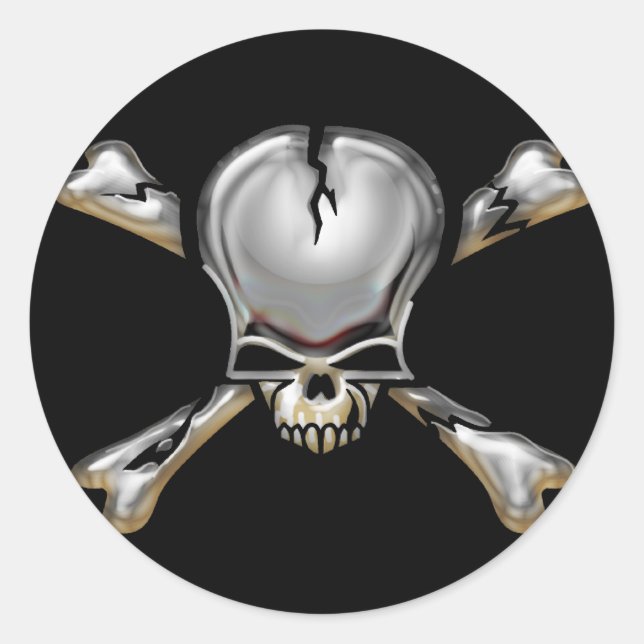 Pegatina Redonda SkullnBonezX (Anverso)
