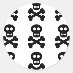 Pegatina Redonda Skulls negros