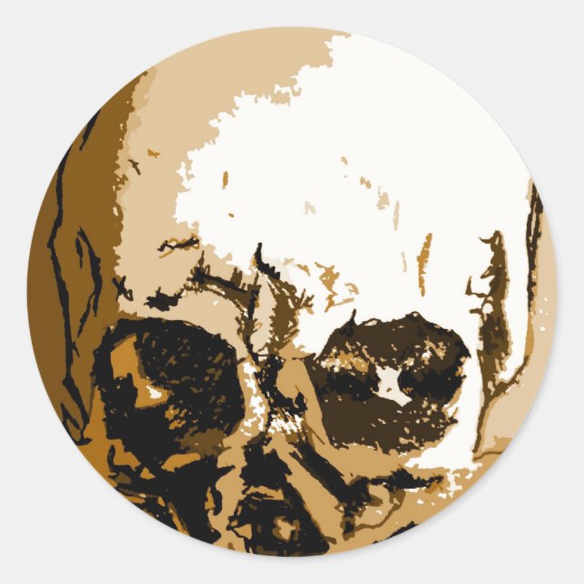 Pegatina Redonda Skulls Skull (Anverso)