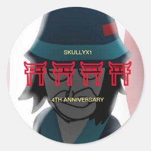 Pegatina Redonda Skullyx1 4ª Ann