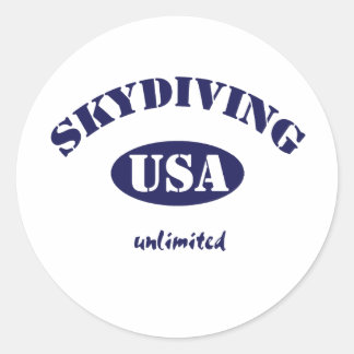 Pegatina Redonda Sky Dive USA ilimitado