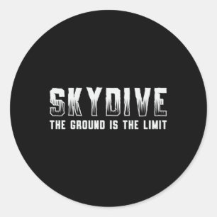 Pegatina Redonda Skydive Skydive El Suelo Es El Vintage Límite