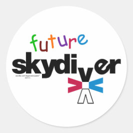 Pegatina Redonda Skydiver futuro