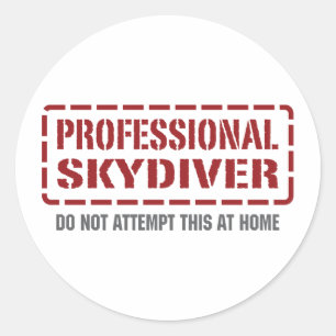 Pegatina Redonda Skydiver profesional