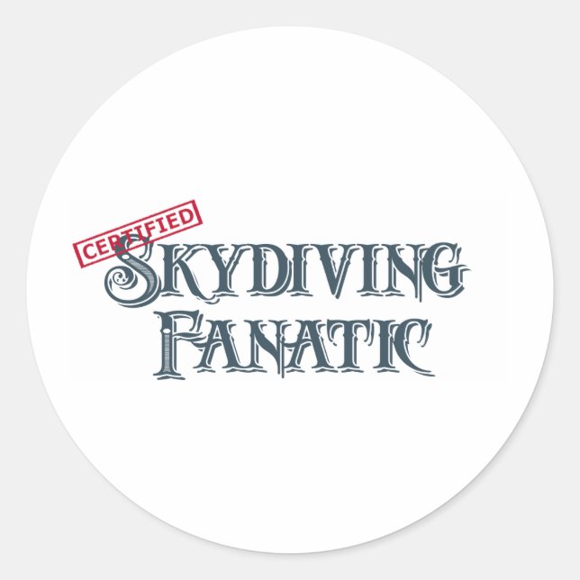 Pegatina Redonda Skydiving Fanatic (Anverso)