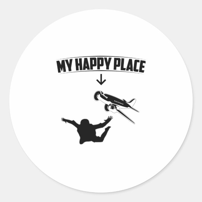 Pegatina Redonda Skydiving Gift Idea | Skydiver Skydive Sport (Anverso)