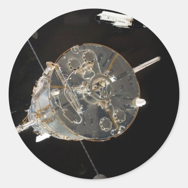 Pegatina Redonda SkyLab de lanzadera espacial (Anverso)