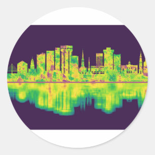 Pegatina Redonda Skyline Charleston South Carolina