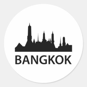 Pegatina Redonda Skyline de Bangkok