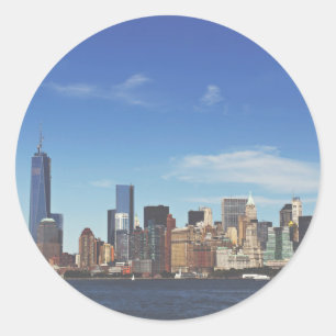 Pegatina Redonda Skyline de Nueva York