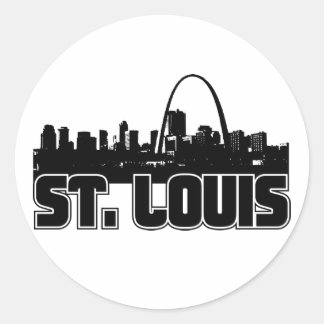 Pegatina Redonda Skyline de St Louis