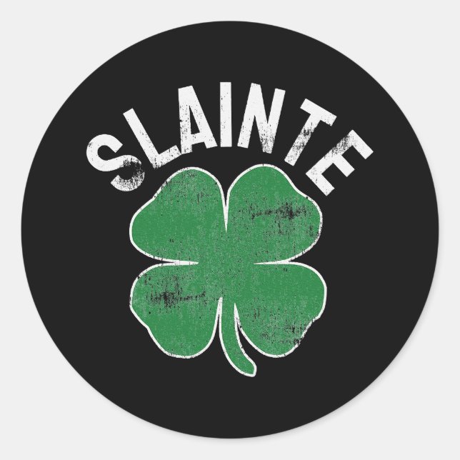 Pegatina Redonda Slainte Beer Bebe Irish ST PATRICKS DAY (Anverso)