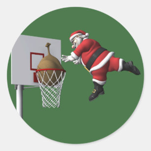 Pegatina Redonda Slam Dunk Santa Claus
