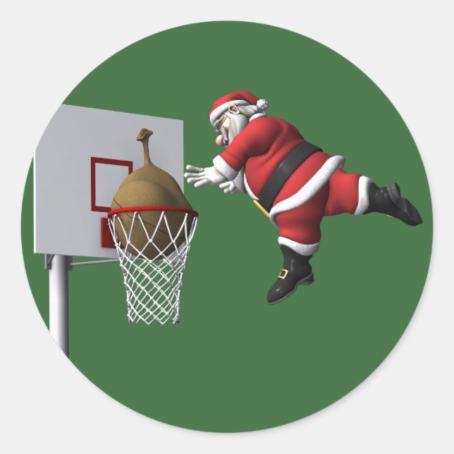 Pegatina Redonda Slam Dunk Santa Claus (Anverso)