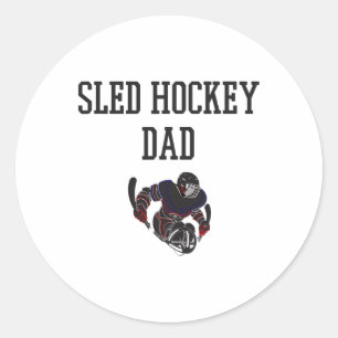 Pegatina Redonda Sled Hockey Dad