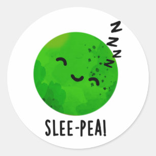 Pegatina Redonda Slee-pea Funny Sleeping Pea