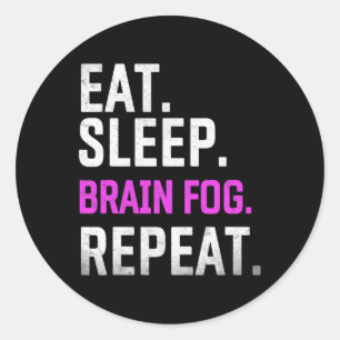 Pegatina Redonda Sleep Niebla del cerebro Repetir Fibromialgia Conc