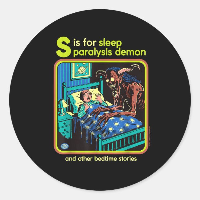Pegatina Redonda Sleep Paralysis Demon Sarcastic Retro Funny Adult  (Anverso)