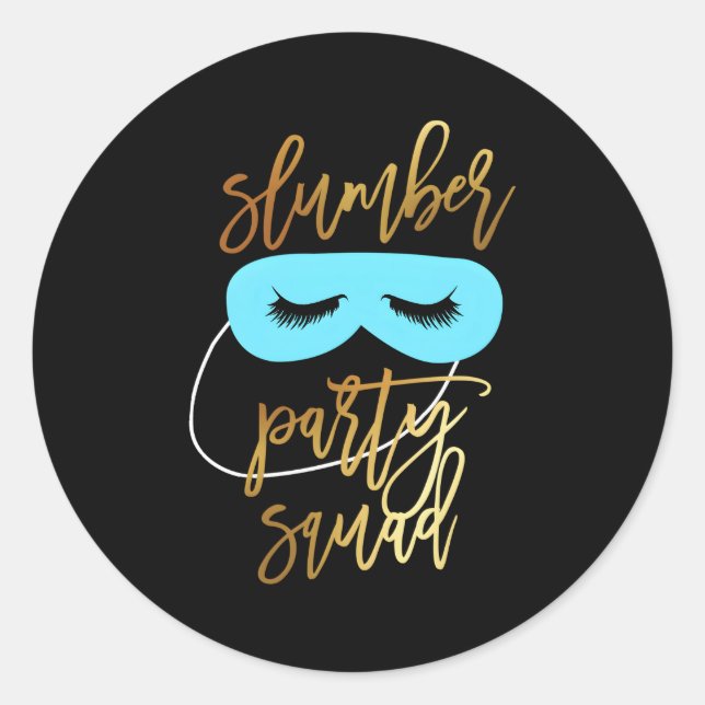 Pegatina Redonda Sleepover Squad Slumber Pajamas Para N (Anverso)
