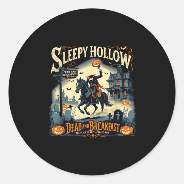 Pegatina Redonda Sleepy Hollow Breakfast Soky Halloween  (Anverso)