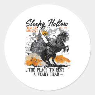 Pegatina Redonda Sleepy Hollow Cabecera de Halloween