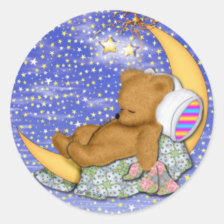Pegatina Redonda Sleepy Moon Bear
