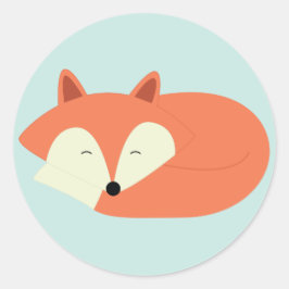 Pegatina Redonda Sleepy Red Fox