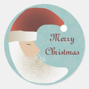 Pegatina Redonda Sleepy Santa Half Moon Christmas Stickers