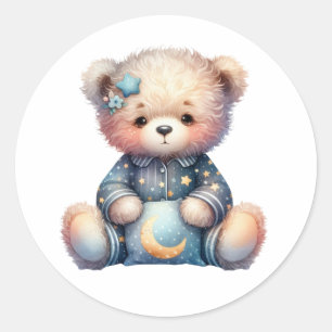 Pegatina Redonda Sleepy Teddy