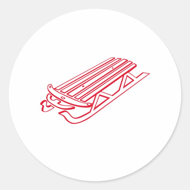 Pegatina Redonda Sleigh (Anverso)
