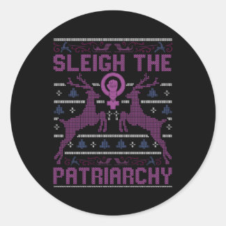 Pegatina Redonda Sleigh La Feminista Del Patriarcado