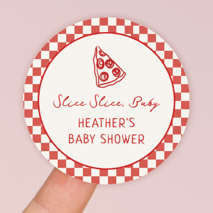 Pegatina Redonda Slice Slice Baby Pizza Italiana Baby Shower Favor