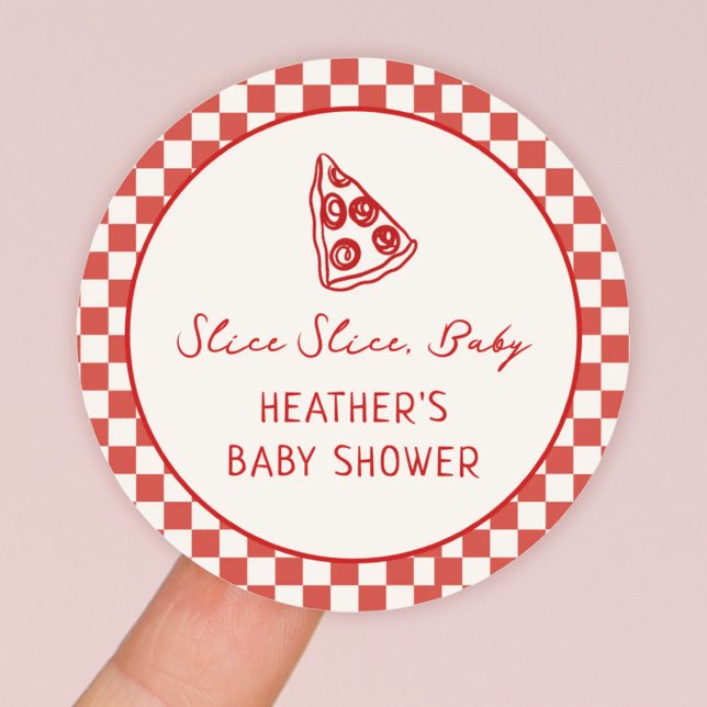 Pegatina Redonda Slice Slice Baby Pizza Italiana Baby Shower Favor (Subido por el creador)