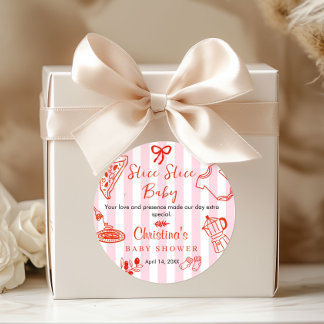 Pegatina Redonda Slice Slice Baby Shower Gracias