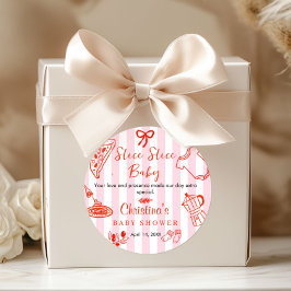 Pegatina Redonda Slice Slice Baby Shower Thank you 