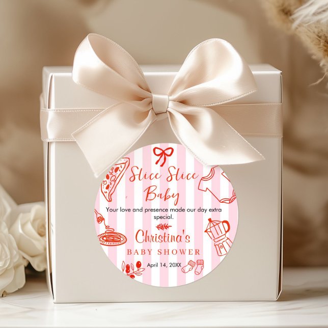 Pegatina Redonda Slice Slice Baby Shower Thank you  (Slice Slice Baby Shower Thank you sticker)