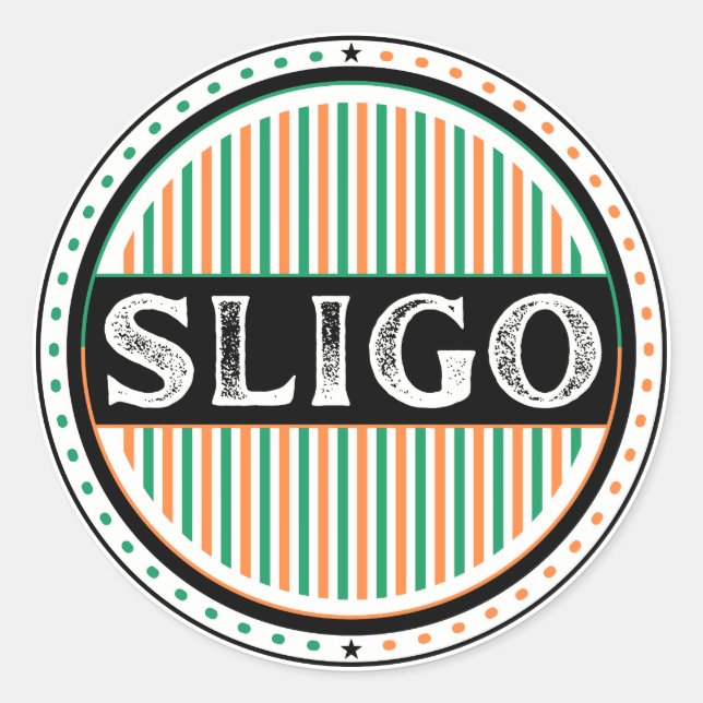 Pegatina Redonda Sligo City Pride Emblem – Irish Identity (Anverso)