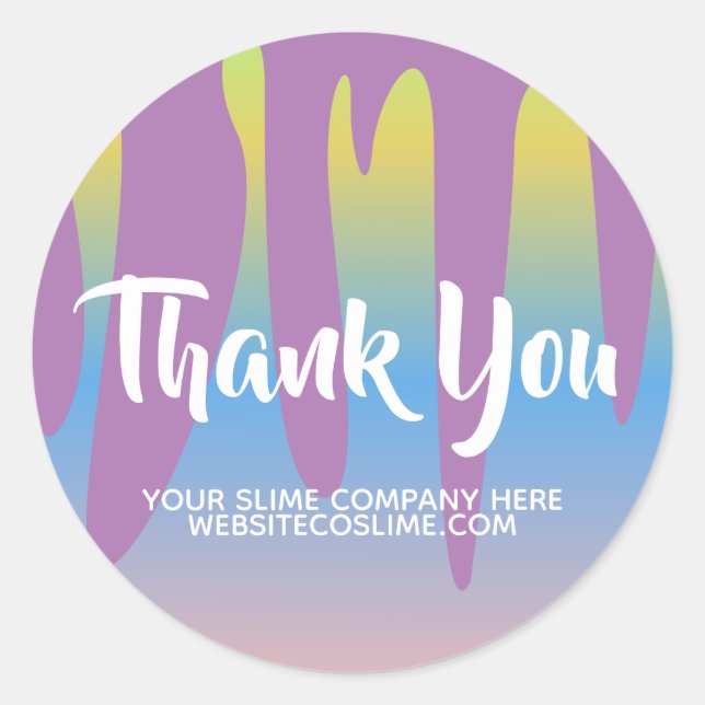 Pegatina Redonda Slime Business Company Branding Dripping Classic (Anverso)