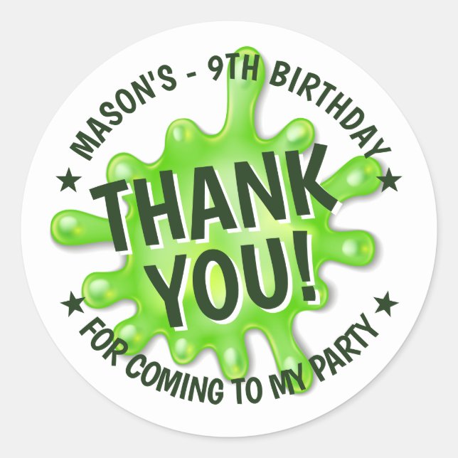 Pegatina Redonda Slime Fiesta Gracias (Anverso)