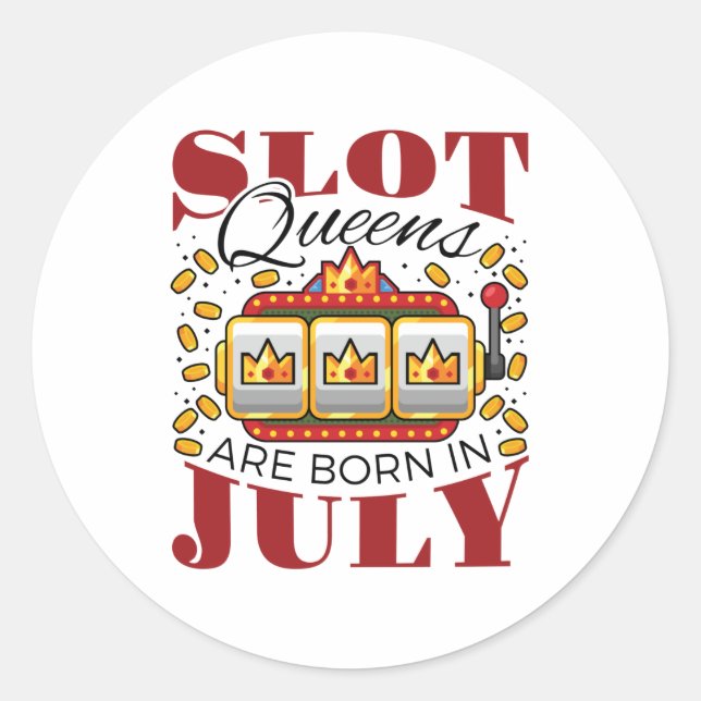 Pegatina Redonda Slot Queens Nace En Julio (Anverso)