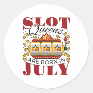 Pegatina Redonda Slot Queens Nace En Julio
