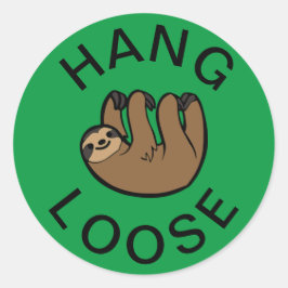 Pegatina Redonda Sloth Hang Loose