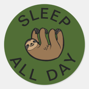 Pegatina Redonda Slove Sleep All Day
