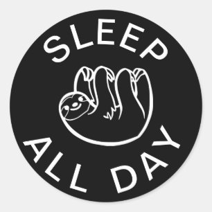 Pegatina Redonda Slove Sleep All Day