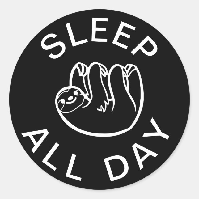 Pegatina Redonda Slove Sleep All Day (Anverso)