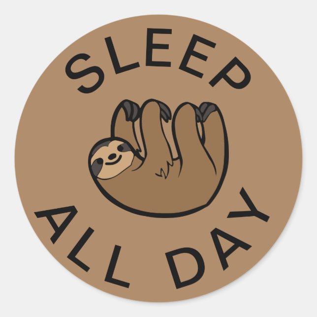 Pegatina Redonda Slove Sleep All Day (Anverso)