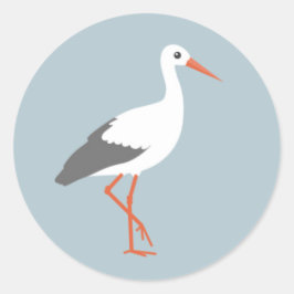 Pegatina Redonda Sluitzegel ooievaar blauw