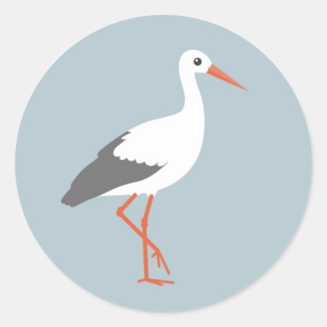 Pegatina Redonda Sluitzegel ooievaar blauw (Anverso)