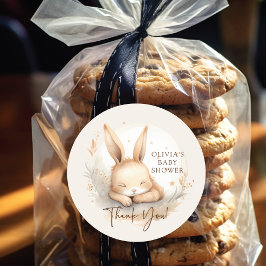 Pegatina Redonda Slumber Bunny Baby Shower